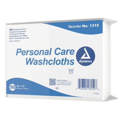 1315 Dynarex® Disposable Patient Care Wash Cloths